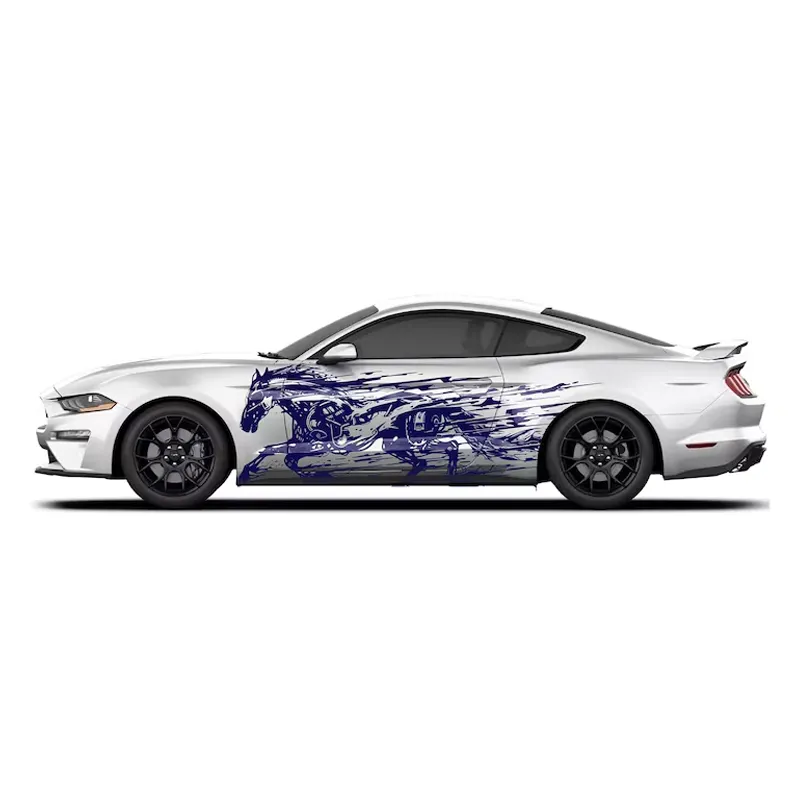 Mechanical Horse Car Decal (Blue)