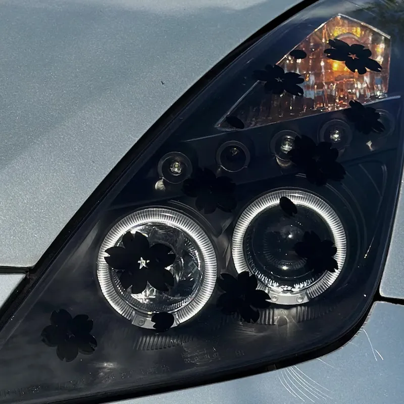 18 Assorted Sakura Headlight Stickers (Black)