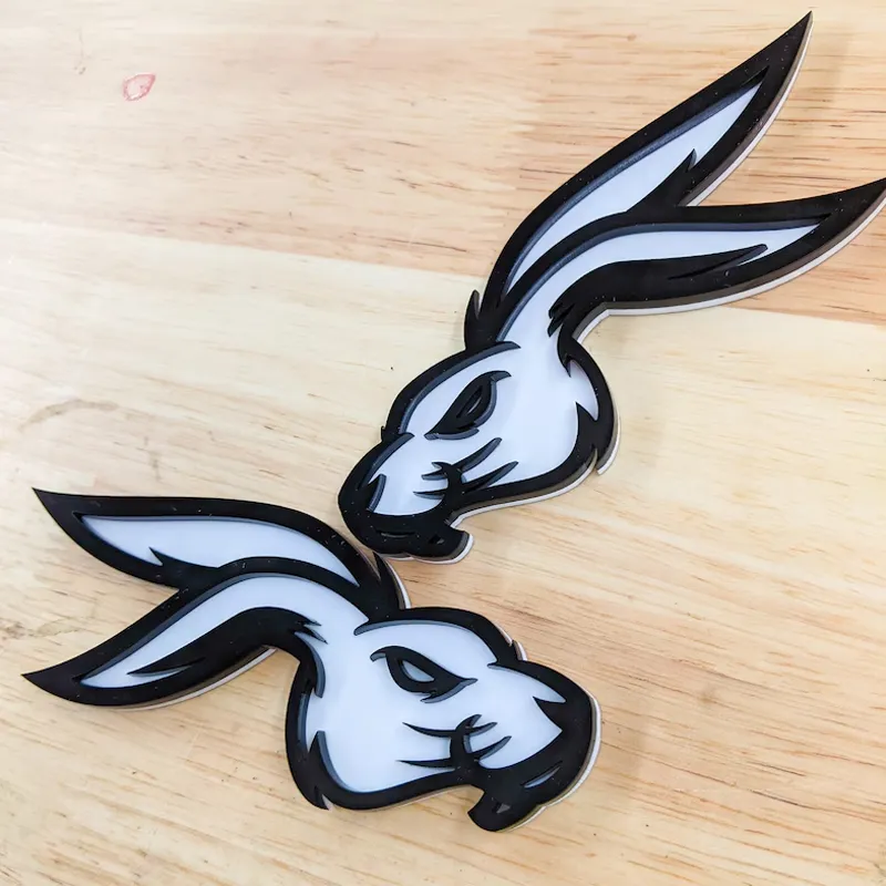 Rabbit Icons Pair  Emblem (Black/White)