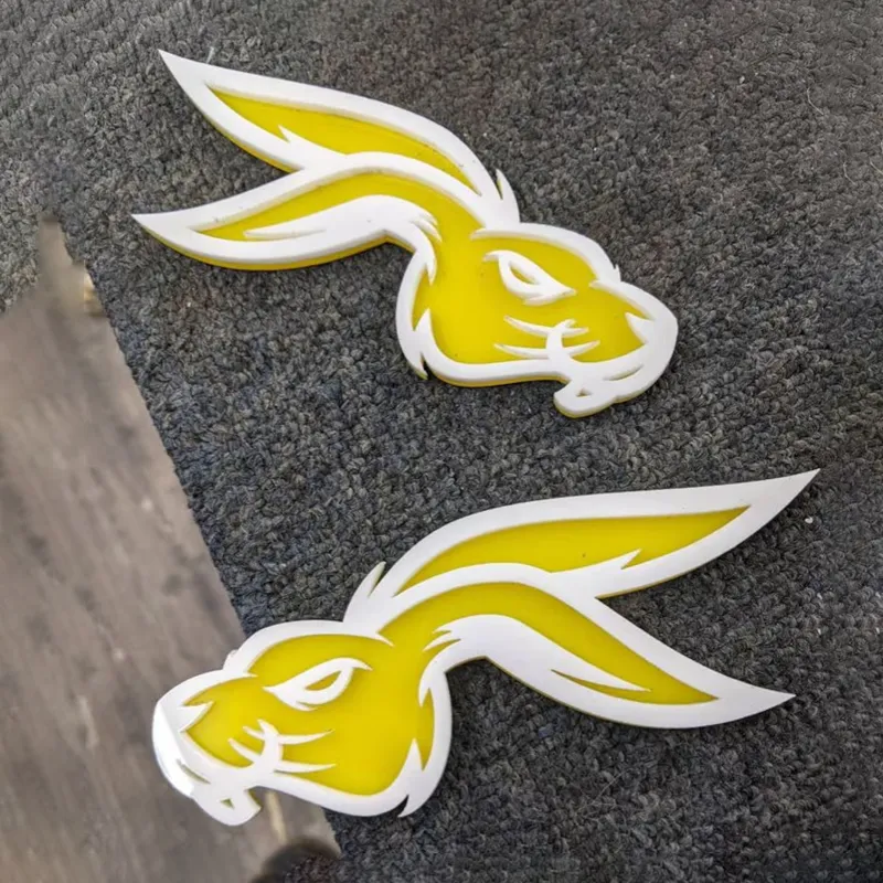 Rabbit Icons Pair  Emblem (White/Yellow)