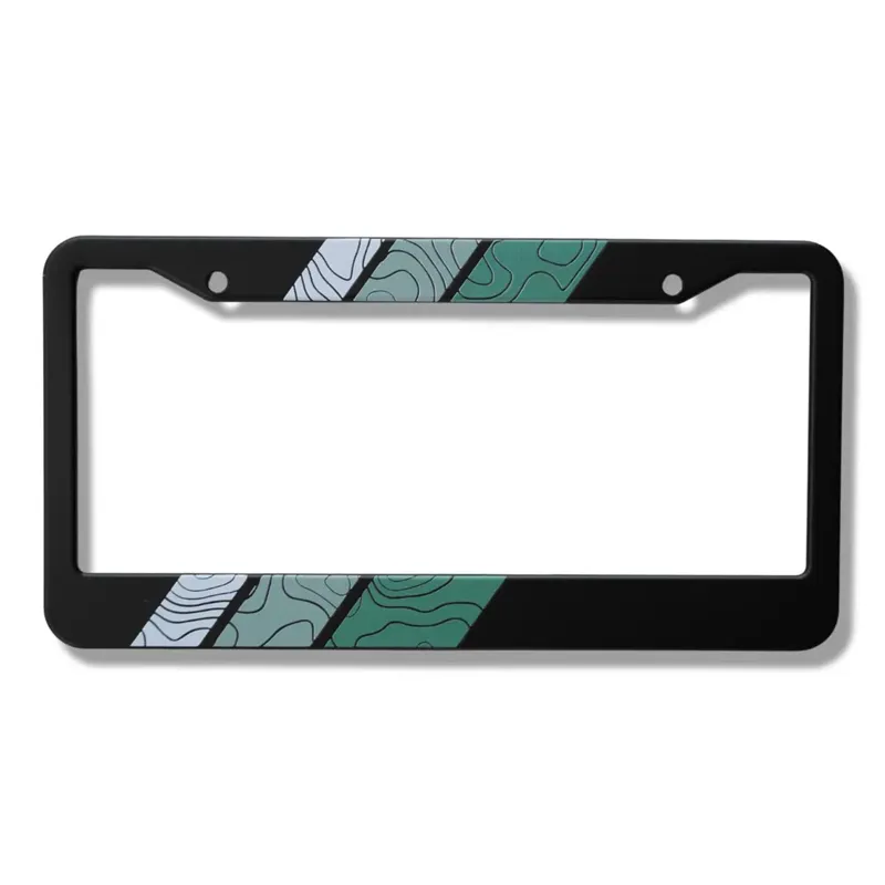 Topographic Tri-Color Stripes Plate Frame (Green)