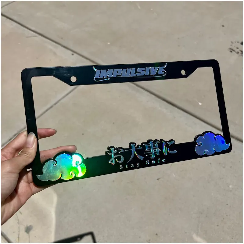 Impulsive Stay Safe License Plate Frames (Chrome)