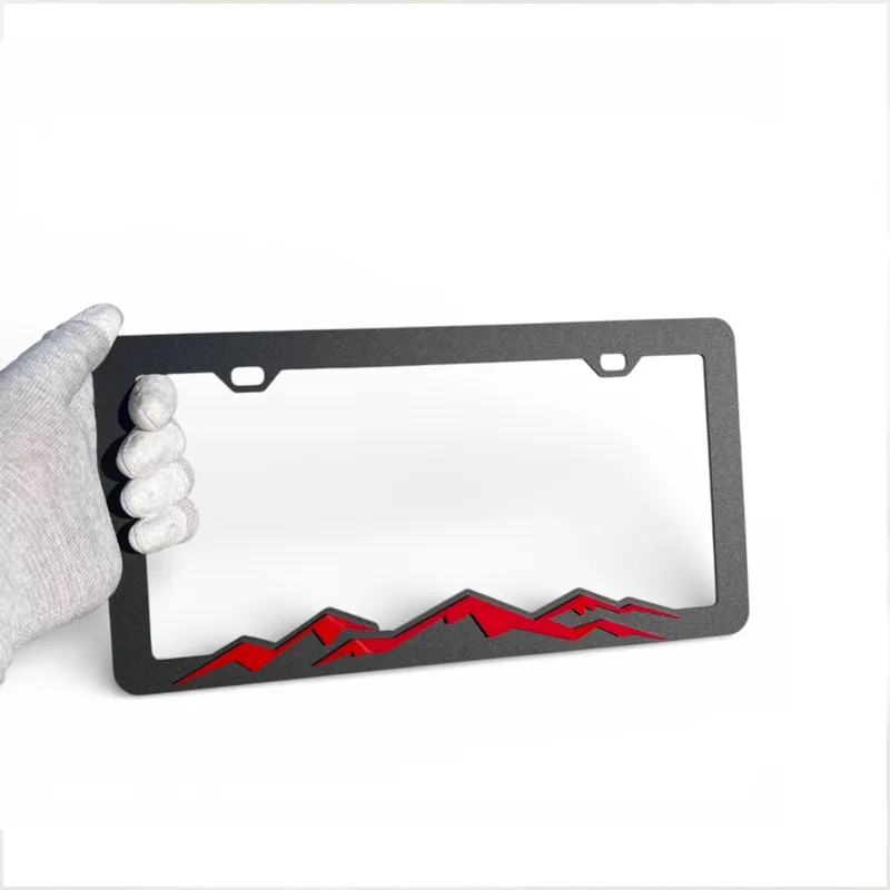 Great Mountains Car License Plate Frame (Red)