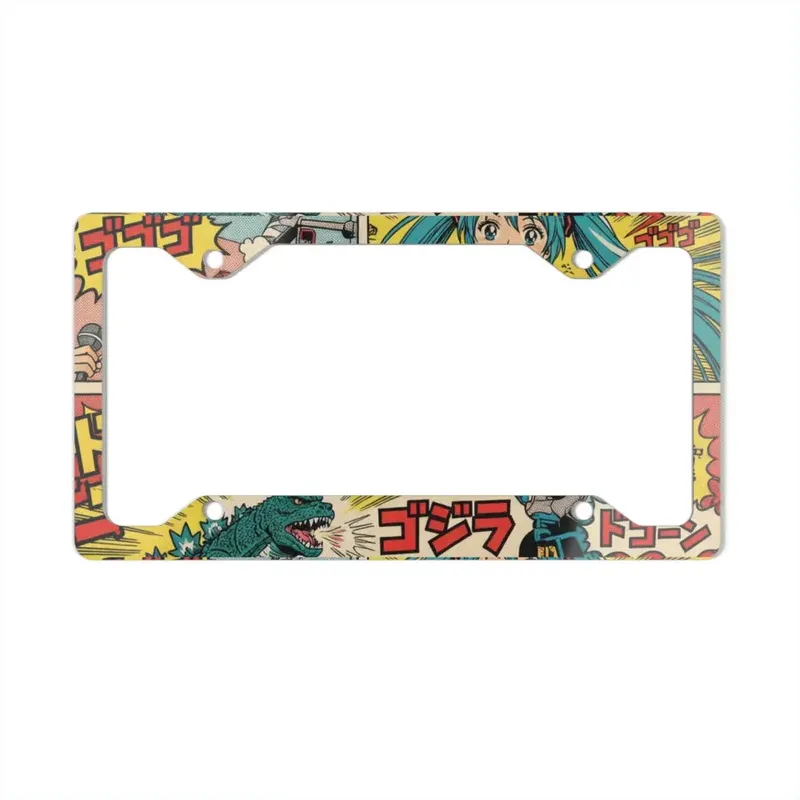 Hatsune Miku x Godzilla License Plate Frame