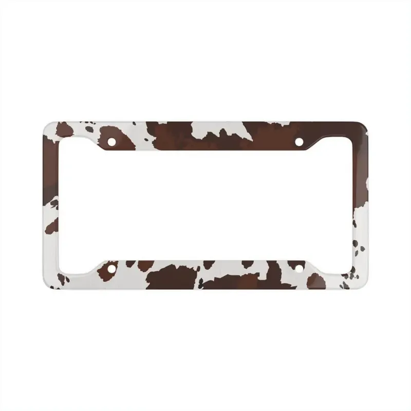 Cow Print License Plate Frame