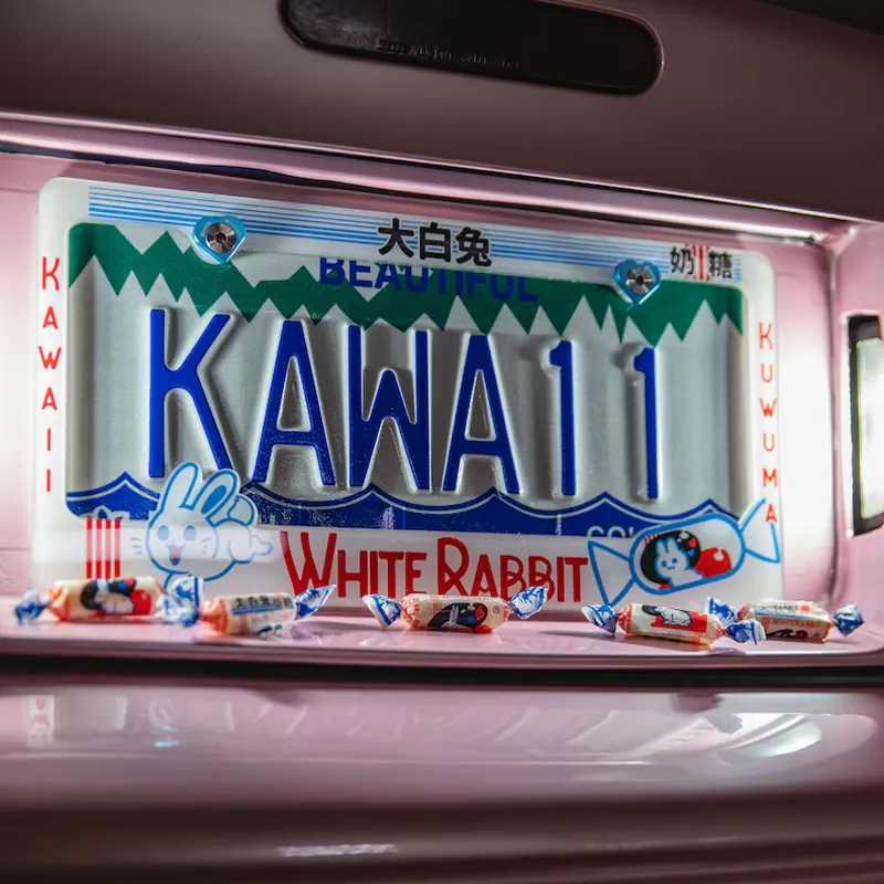 White Rabbit License Plate Frame