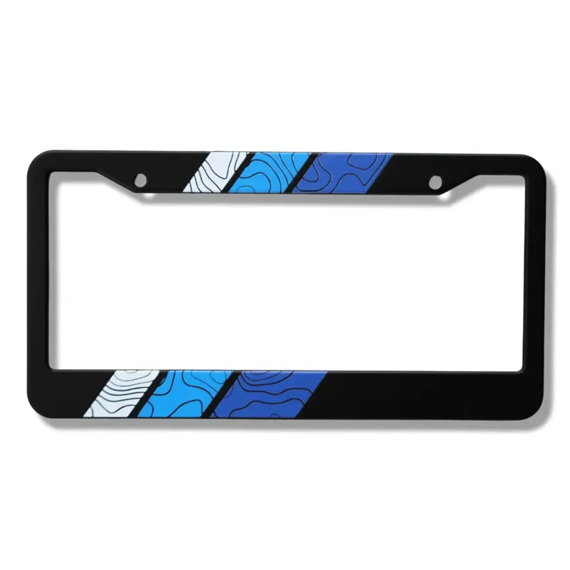 Topographic Tri-Color Stripes Plate Frame (Blue)