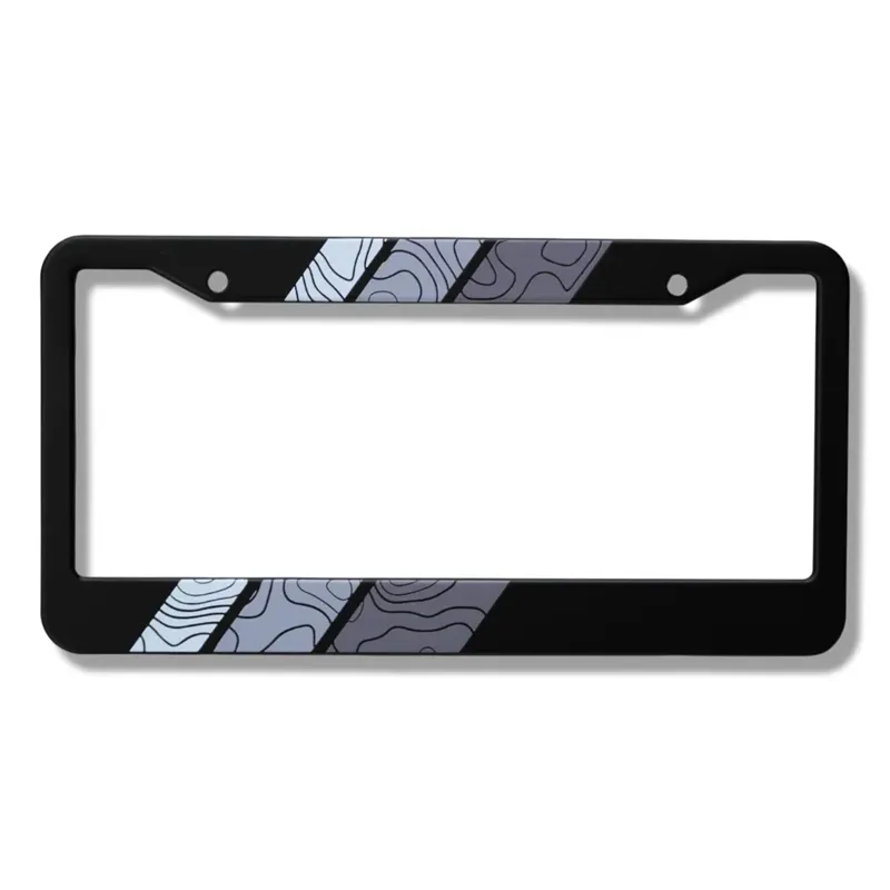 Topographic Tri-Color Stripes Plate Frame (Gray)