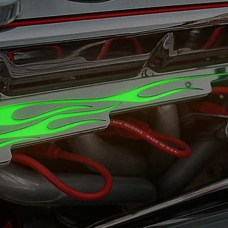 ACC Green Illuminated Hot Rod Wire Looms with Flames