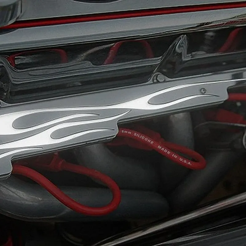 ACC White Illuminated Hot Rod Wire Looms with Flames